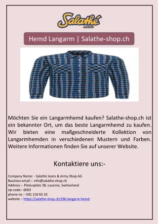 hemd langarm salathe shop ch