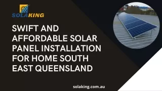 swift and affordable solar panel installation