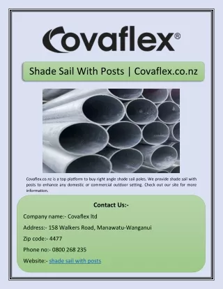 Shade Sail With Posts | Covaflex.co.nz