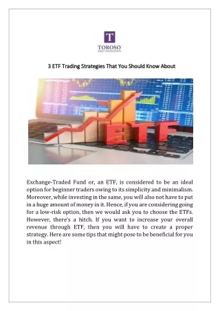 3 ETF Trading Strategies That You Should Know About