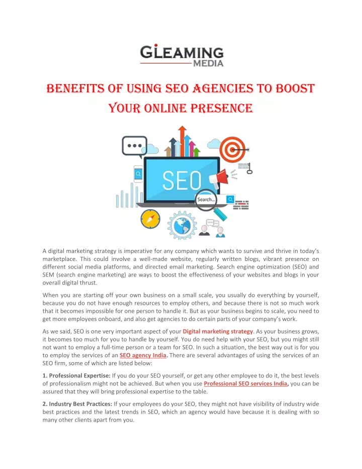 benefits of using seo agencies to boost your