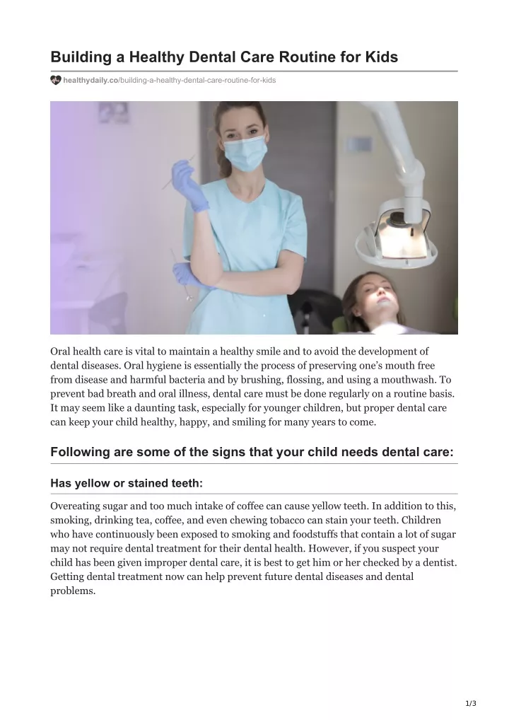 building a healthy dental care routine for kids