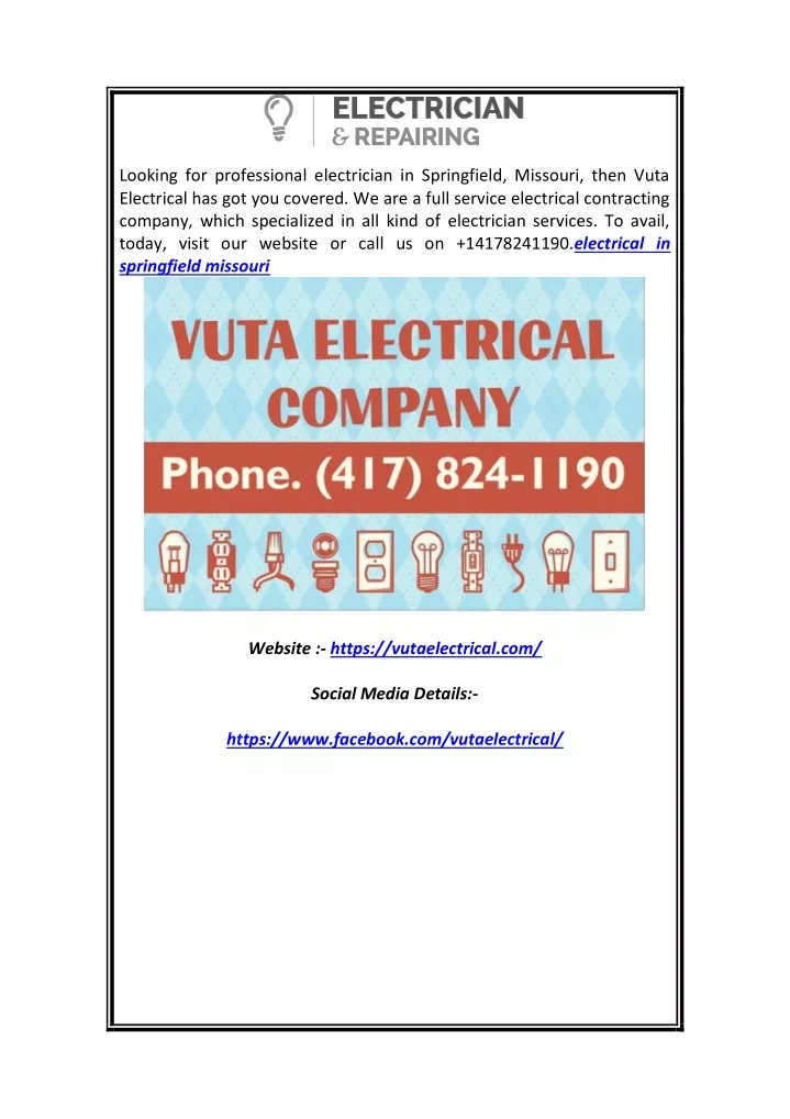 looking for professional electrician