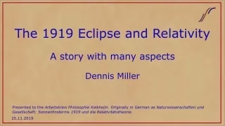 the 1919 eclipse and relativity