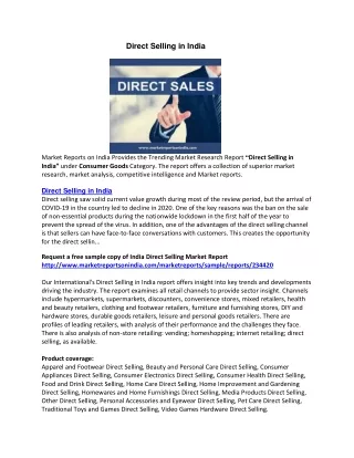 direct selling in india