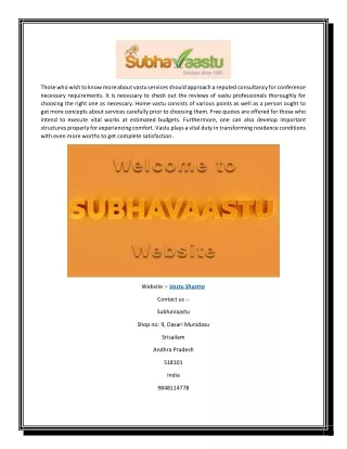 those who wish to know more about vastu services