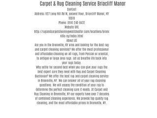 Carpet & Rug Cleaning Service Briacliff Manor