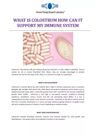 What is Colostrum? How Can it Support My Immune System?