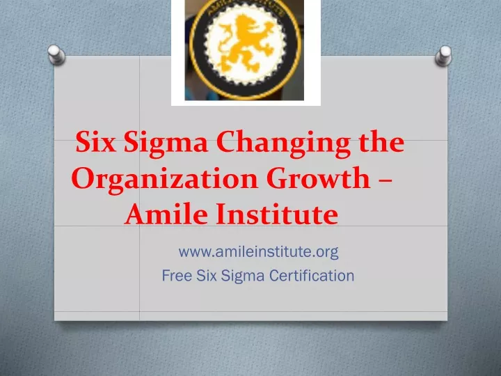 six sigma changing the organization growth amile institute