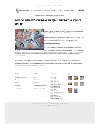 Buy Counterfeit British Pounds - Legit Bills Online