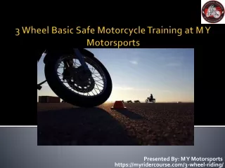 3 Wheel Motorcycle Training