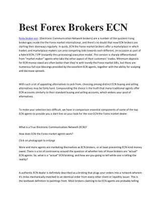 Best Forex Brokers ECN
