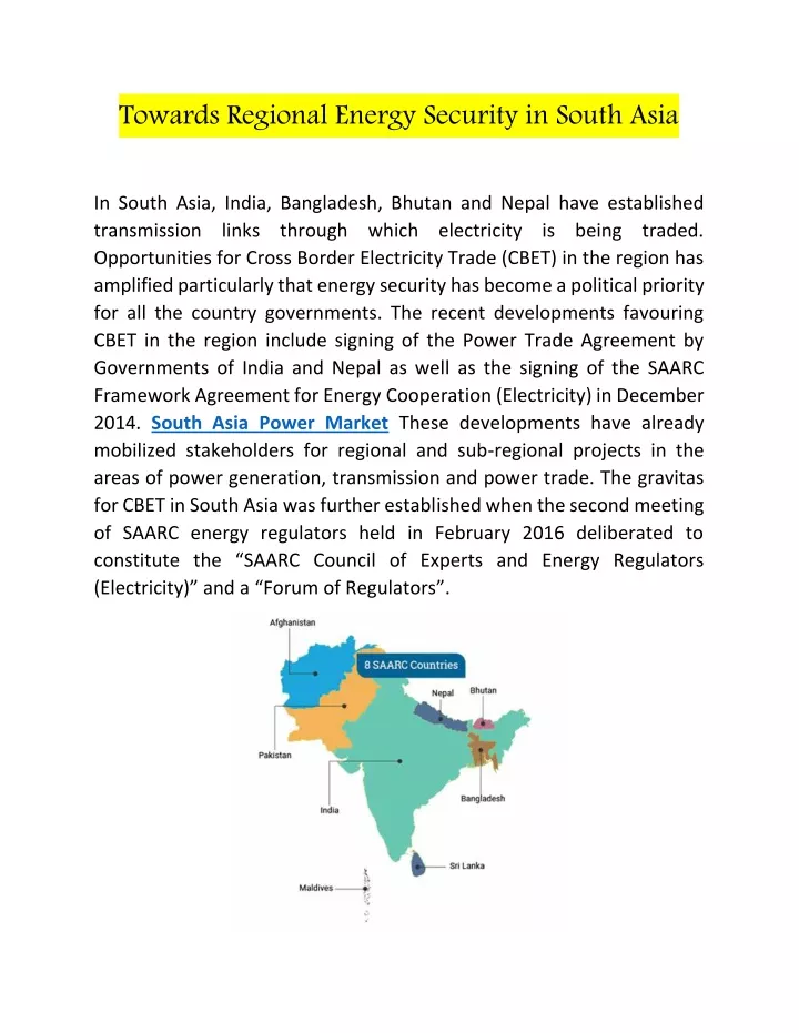towards regional energy security in south asia