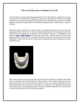 What are the Major Steps to Straighten Your Teeth