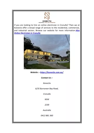 if you are looking to hire an online electrician