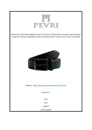 Calfskin Belt for Sale Online | Pevri.com