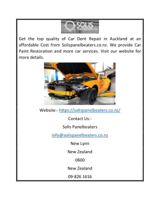 Car Paint Restoration Auckland | Solispanelbeaters.co.nz