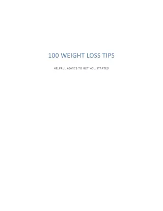 100 Weight Loss Tips Ebook