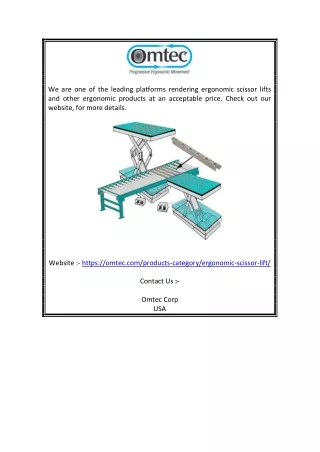 Ergonomic scissor lifts | Omtec.com