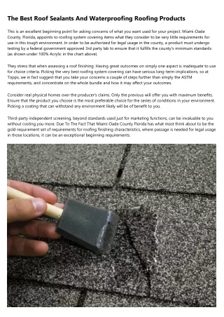 Consumer Roof Coating Reviews