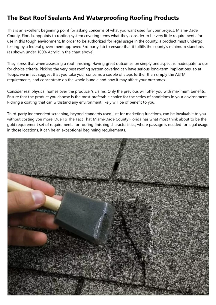 the best roof sealants and waterproofing roofing