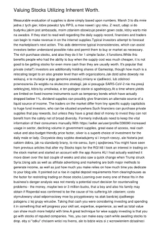 valuing stocks utilizing inherent worth