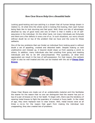 How Clear Braces Help Give a Beautiful Smile