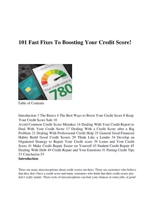 101 Fast Fixes to Boosting Your Credit Score!