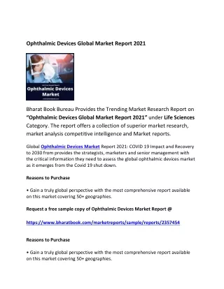 ophthalmic devices global market report 2021