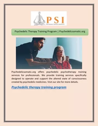 psychedelic therapy training program