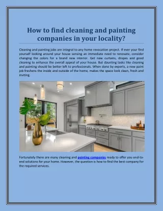 how to find cleaning and painting companies