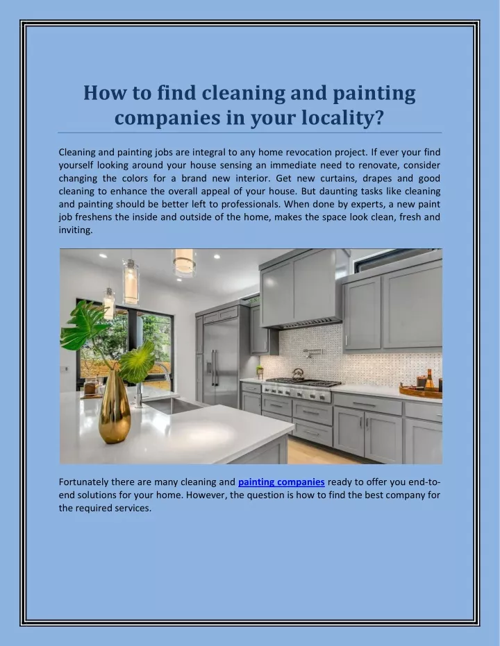 how to find cleaning and painting companies