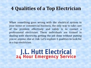 4 Qualities of a Top Electrician