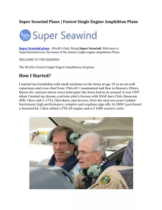 super seawind plane fastest single engine