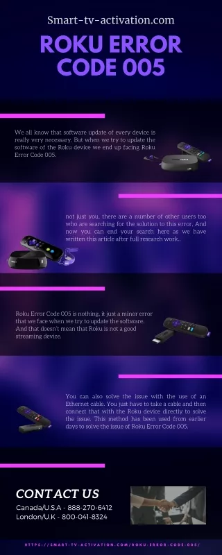 smart tv activation com roku error code 005