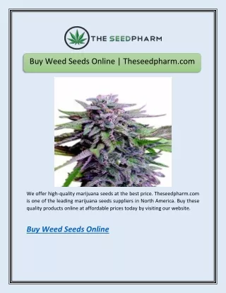 Buy Weed Seeds Online | Theseedpharm.com