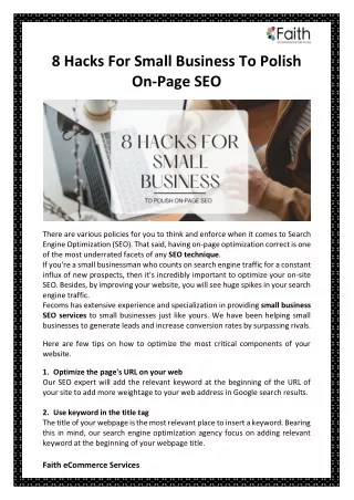 8 hacks for small business to polish on page seo