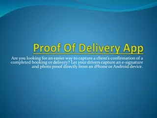 Proof Of Delivery App