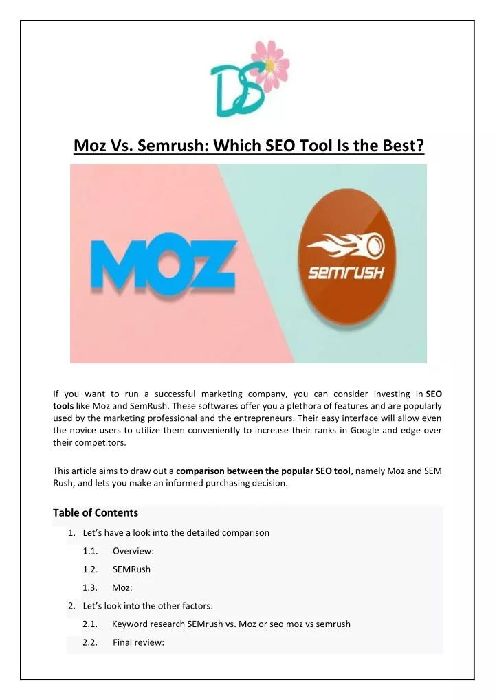 moz vs semrush which seo tool is the best