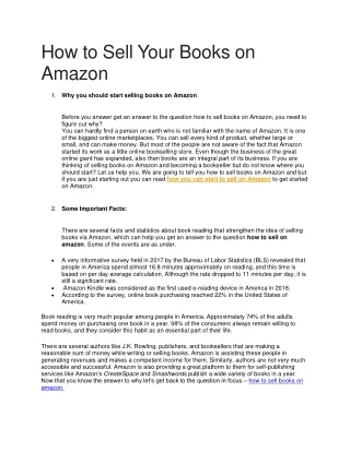 how to sell your books on amazon