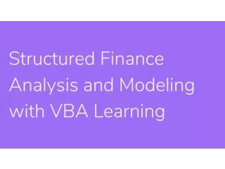 Structured Finance Analysis and Modeling with VBA