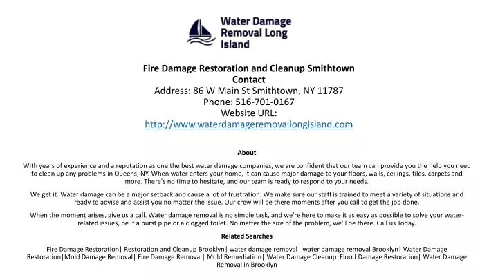 fire damage restoration and cleanup smithtown
