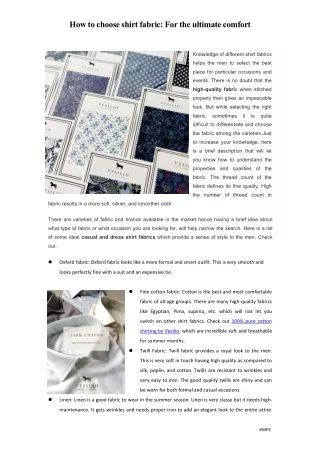 Men’s shirt fabrics: Top fabrics to consider