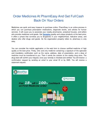 Flat 18% off   100% Cashback on First Medicine order