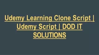 udemy learning clone script udemy script dod it solutions