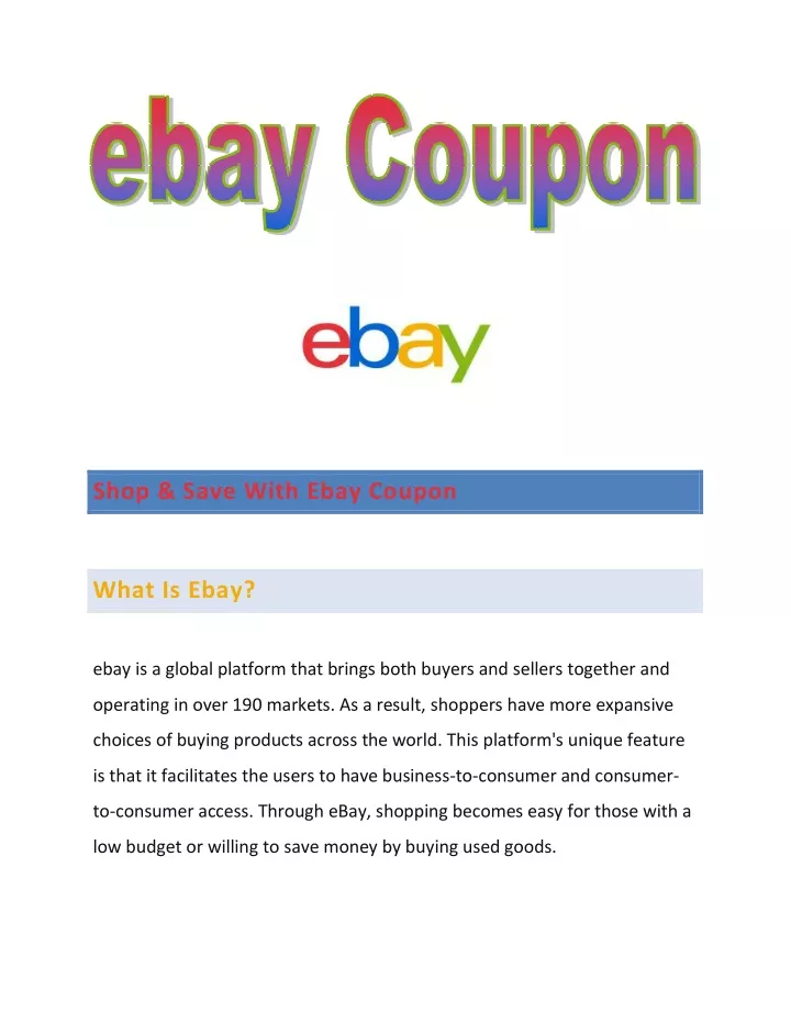 shop save with ebay coupon