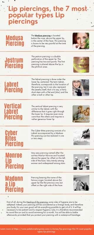 lip piercings the 7 most popular types