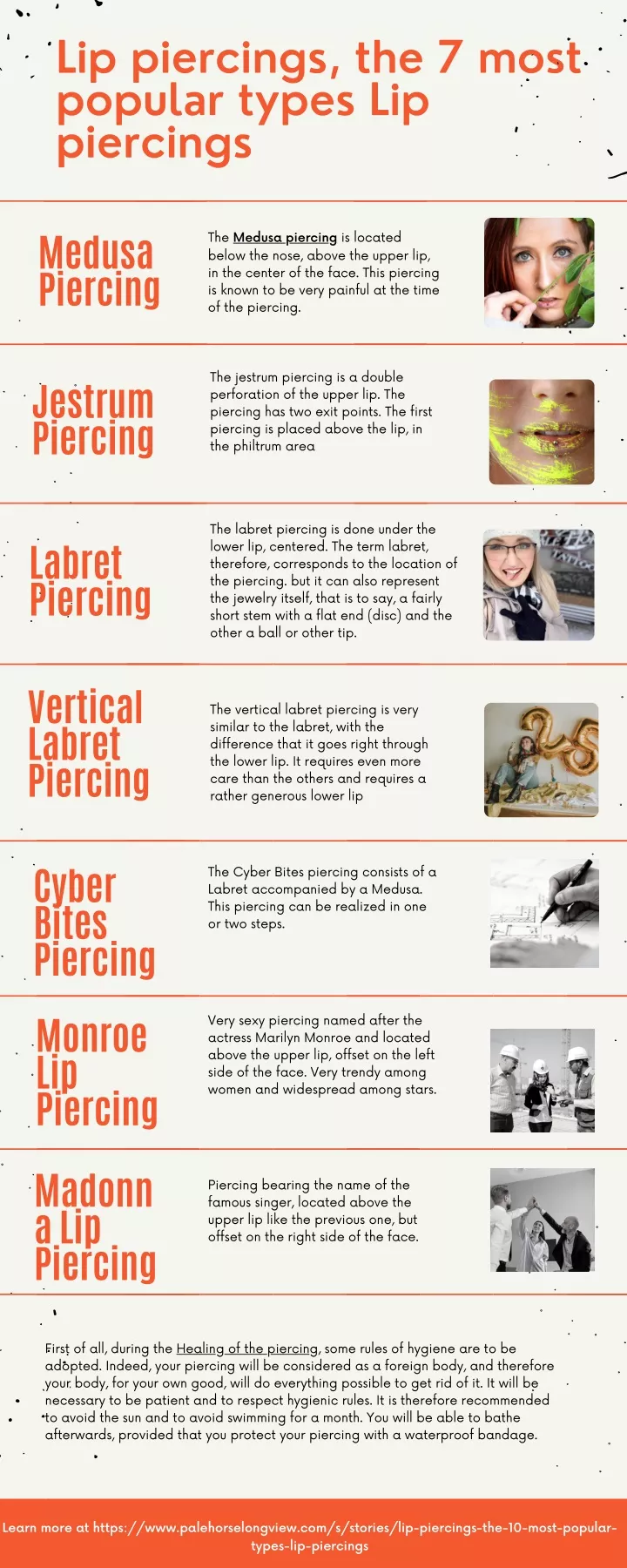 lip piercings the 7 most popular types