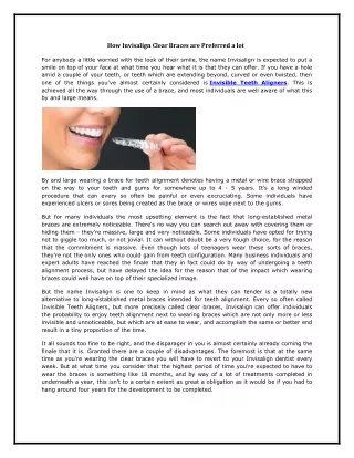 How Invisalign Clear Braces are Preferred a lot