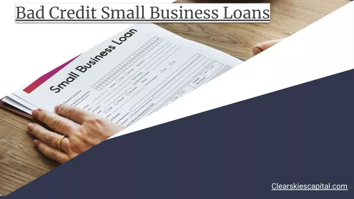 bad credit small business loans